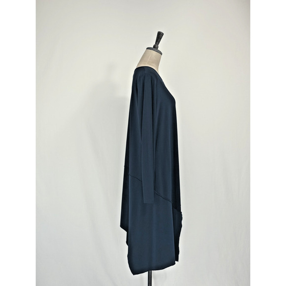Sun Kim / Comfy USA Navy Blue Asymmetrical Tunic Top Modal XL #0041 - Picture 4 of 5